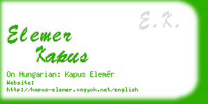 elemer kapus business card