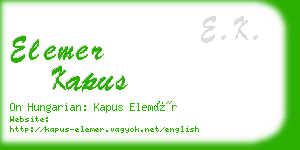 elemer kapus business card